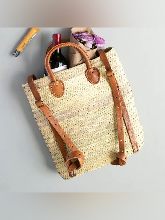 With Love Franki Handbags - Marty French Woven Market Backpack